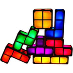 Tetris Stapelbar Nattlampa, 7 st DIY LED 7 Färger 3D Pussel Induktion Interlocking Skrivbordslampa Belysning DIY Magiska Block Ljust Ljus För Barn Tonåringar