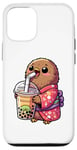 iPhone 12/12 Pro Kiwi Bird Drinking Bubble Tea Japanese Kimono Case