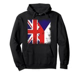 Czech Roots Half British Flags | UK Argentina Czech Republic Pullover Hoodie