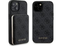 Guess Guess Bundle Pack Magsafe 4G Metal Gold Logo -  Etui + Power Bank 5000Mah Magsafe Iphone 15 (Czarny)