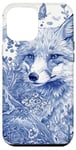 Coque pour iPhone 12 Pro Max Blue Fox Chinoiserie French Esthétique Toile Fille