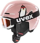 uvex viti Set Casque et Lunettes de Ski Enfant Unisexe, Pink Penguin, 46-50 cm