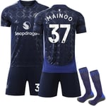 2024-2025 Manchester United bortaställ för barn, fotbollströja, kit NO.37 Mainoo 24