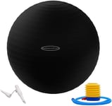 BalanceFrom Anti-Burst and Slip Resistant Exercise Ball Yoga Ball Fitness Ball Birthing Ball with Quick Pump, 2,000-Pound Capacity, Black