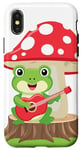 Coque pour iPhone X/XS Anime Kawaii Musical Frog Mushroom