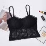 Bralette Padded Push Up Lace Bras For Women Sexy Lingerie Black One Size