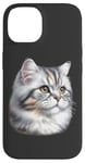 Coque pour iPhone 14 Portrait de chat tigré argenté x chat mignon