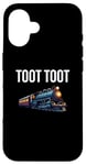 Coque pour iPhone 16 Œuvre d'art amusante en train de Noël Toot Tut Toot