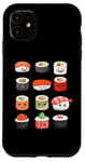 Coque pour iPhone 11 Visages de sushis kawaii mignons type japonais de suchi amateur de nourriture