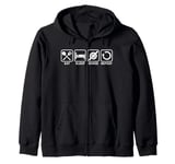 Eat Sleep Shred Repeat Float One Wheel Electric Skateboard Zip Hoodie