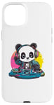 Coque pour iPhone 15 Plus Panda DJ mixant des mélodies colorées