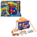 Hot Wheels Skate Coffret Camion De Tacos Skatepark Portable avec 1 Fingerboard Exclusif, 1 Paire De Chaussures De Skate Amovibles pour Doigts Et Espaces De Rangement, Jouet Enfant, Dès 3 Ans, HMK00