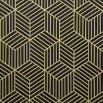 Gold Black Geometric Hexagons Peel and Stick -taustakuva Gold Stripes Luxury musta tapetti irrotettava