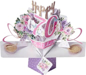 Happy 70th Birthday Pop-Up Greeting Card Original Second Nature 3D Pop Up Cards