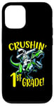 Coque pour iPhone 12/12 Pro Motif « I Crushed 1st Grade Astronaute on a T Rex School »