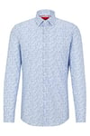 HUGO Hommes Kenno Chemise Slim Fit en Popeline de Coton à Micro-Motif imprimé