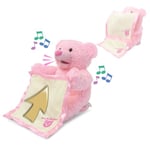 Mrs. Babble Bear - Ours en Peluche, Doudou Peluche Interactive, Jouet Animal pour Bebe, Jouet Bebe 1 an, Jeux de Cache-Cache, Très Doux, Parlant, Rose