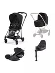 Cybex Mios Pushchair, Carrycot & Cloud T PLUS i-Size Car Seat with Base T Bundle, Black