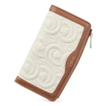 CLUCI Portefeuille pour femme - En cuir souple - Long portefeuille - Grand portefeuille - Nombreux compartiments pour cartes - Pour femme, Z01 - Beige., s, Élégant