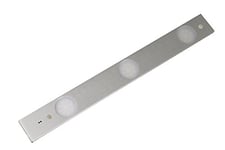 Elexity - Réglette plate LED 3x 6,2W - Capteur de mouvement - 50cm - Inox brosse