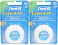 Oral-B Essential Floss Fil Dentaire Ciré Mentholé 50 m 2x50