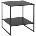 HOMCOM Table Basse carrée, Table d'appoint, Bout de canapé, Style Industriel, en Acier, avec Une étagère, pour Salon, Chambre, Balcon, 40 x 40 x 45 cm, Noir