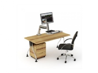 Maclean MC-728 - Monteringssats (kopphållare, VESA monteringsfäste, bolt-through desk mount, justerbar arm för tangentbord och skärm, dubbelt skrivbordsfäste, vikbar tangentbordsplattform) - för LCD-bildskärm/tangentbord - plast, aluminium, stål - silver - skärmstorlek: 13-23