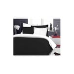 Univers Decor - Pack complet 6 pièces Noir/Blanc housse de couette pour lit 160 x 200 cm 100% coton / 57 fils/cm² - Noir/Blanc