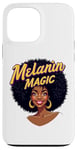 Coque pour iPhone 13 Pro Max Femme noire afro-américaine frisée Afro Melanine Poppin