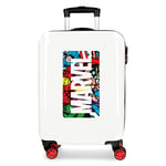 Marvel Action Marvel Valise de cabine blanche 38 x 55 x 20 cm rigide ABS fermeture à combinaison latérale 34 L 2,66 kg 4 roues doubles bagage à main