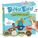 Ditty Bird livre Animaux de la Ferme interactif avec sons réalistes pour tout-petits de 1 à 3 ans. Livre sensoriel et musical, parfait pour les amoureux des animaux de ferme. Jouet robuste pour bébés