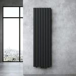 Radiateur pour Chauffage Central 160x54cm Radiateur à Eau Chaude Panneau Double Couches Vertical Noir-Gris - Doporro