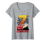 Disney Pixar Cars Lightning McQueen 7th Birthday Peel Out T-Shirt avec Col en V