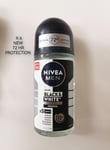 6 X Nivea Men Roll On Deodorant Invisible Black and White Original 72hr 50ml