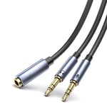 Tymyp Adaptateur Jack, Audio Stéréo 3.5mm, Adaptateur Micro Casque, Adaptateur Micro Casque 2 Dual 3.5mm Mâle à 3.5mm Femelle pour Ordinateur PC Ecouteur Casque