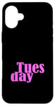 Coque pour iPhone 16 Plus Pink Graphic Mardi Jour de la semaine Rose Graphic