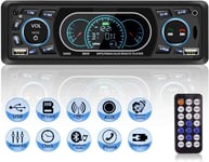 Autoradio Usb Bluetooth Mains Libres, Poste Radio 4X60W 1 Din Mp3 Lecteur De Voiture Stéréo Soutient Fm/Mp3/Aux/Télécommande, Soutien Ios, Android