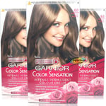 3x Garnier Color Sensation 6.0 Precious Dark Blonde Permanent Hair Colour Cream