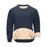 Svanco Sweat Homme Col Rond Pull Chaud Uni Manches Longues Sweatshirt Hiver Pullover avec Doublure en Coton épais Outdoor Vetement