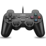 Cipon PS2 Controller, Wired Controller Compatible with PS2 Console, Black Remote Game Controller with 1.8M Cable