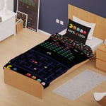 RETRO GAMES ARCADE SINGLE DUVET COVER SET SPACE INVADERS PAC-MAN