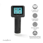 Nedis Microscope Camera | Maximum battery play time: 5 hrs | Built-in microphone | 1080P | up to 48MP | 2"Inch Screen | Black