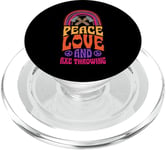 Peace Love And Hache Throwing Bohemian Rainbow PopSockets PopGrip pour MagSafe