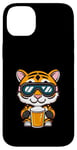 Coque pour iPhone 14 Plus Ski Tiger avec bière | Apres Ski Comic