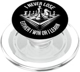 I Never Lose Either I Win Or Learn Chess Player Chess Board PopSockets PopGrip for MagSafe