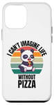 iPhone 12 mini Retro Kawaii Panda I Can't Imagine Life Without Pizza Case