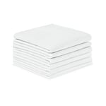 URAQT Homme Mouchoir Carré, 6 Pièces Mouchoirs Hommes Coton Ensemble de Pochettes Classiques, Mouchoir en Coton pour Réunion, Mariage, Fête, Cadeau pour Hommes 40x40cm (Version épaissie, Blanc)