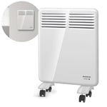 Taurus CHTA 500 - Convecteur électrique 500W, IP24 pour une utilisation en salle de bain, Support mural, Écran numérique, Programmable, Sécurité anti-chauffe, Capteur "Fenêtre ouverte", Blanc