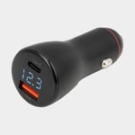 1852-Marine 12/24V laddare / billaddare & voltmätare 1852-Marine, svart, 12 V 24 V, USB-A + USB-C