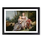 Big Box Art The Love Letter by Francois Boucher Framed Wall Art Picture Print Ready to Hang, Black A2 (62 x 45 cm)